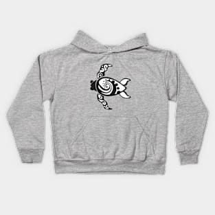 black white turtle art Kids Hoodie